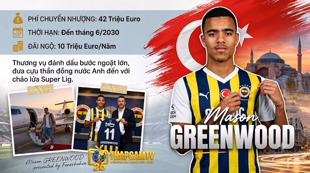 Mason Greenwood Cập Bến Fenerbahce 42 Triệu Euro: Man Utd Hưởng Lợi Lớn