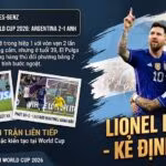 Lionel Messi ăn mừng cảm xúc sau khi lập cú đúp kiến tạo giúp Argentina ngược dòng đánh bại tuyển Anh 2-1 tại bán kết World Cup 2026, hình ảnh từ Thapcamtv.